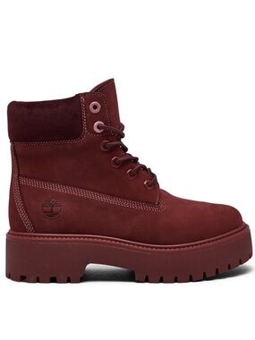 Timberland Stone Street 6” Lace Dark Red Nubuck Boots | Size 7